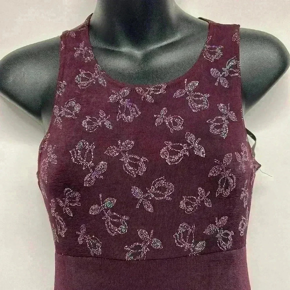 Y2K sleeveless a deep, eggplant, color, dress size small - Picture 1 of 6